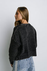 Payton Knit Sweater in Washed Black