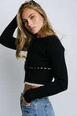 Irene Ribbed Sweater in Black
