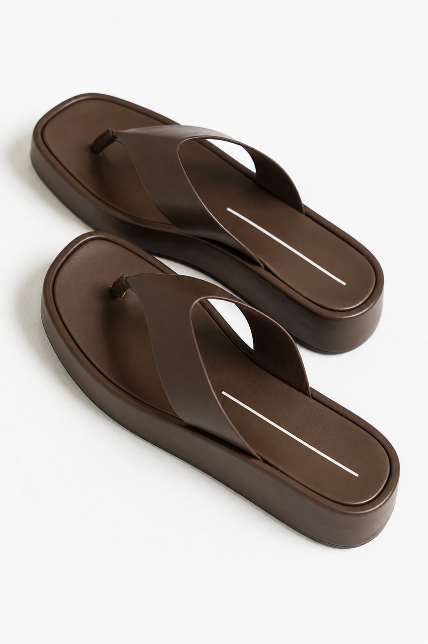 Lola Platform Sandal in Brown