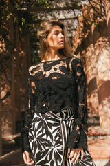 No Worries Crochet Top in Black