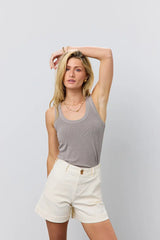 Olivia Ribbed Tank in Grey