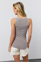 Olivia Ribbed Tank in Grey