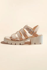 Summer Platform Sandals in Nude