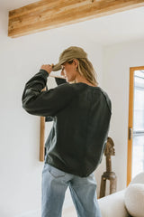 Exposed Seam Sweatshirt in Teal