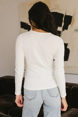 Alexa Long Sleeve Top in Ivory