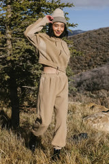 Callie Sherpa Hoodie in Camel