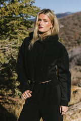 Callie Sherpa Hoodie in Black