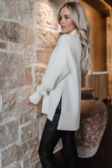 Gracie High Neck Sweater in Cream