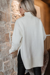 Gracie High Neck Sweater in Cream