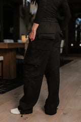 Joanna Cargo Sweatpants in Black