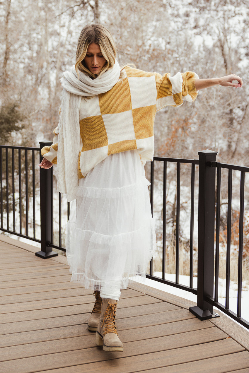 Padme Mesh Midi Dress in White