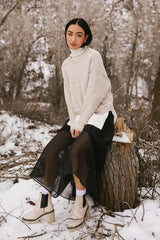 Gracie High Neck Sweater in Cream