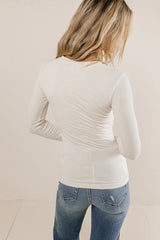 Journee Ribbed Top in Cream