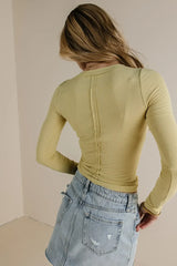 Remi V-Neck Top in Lime