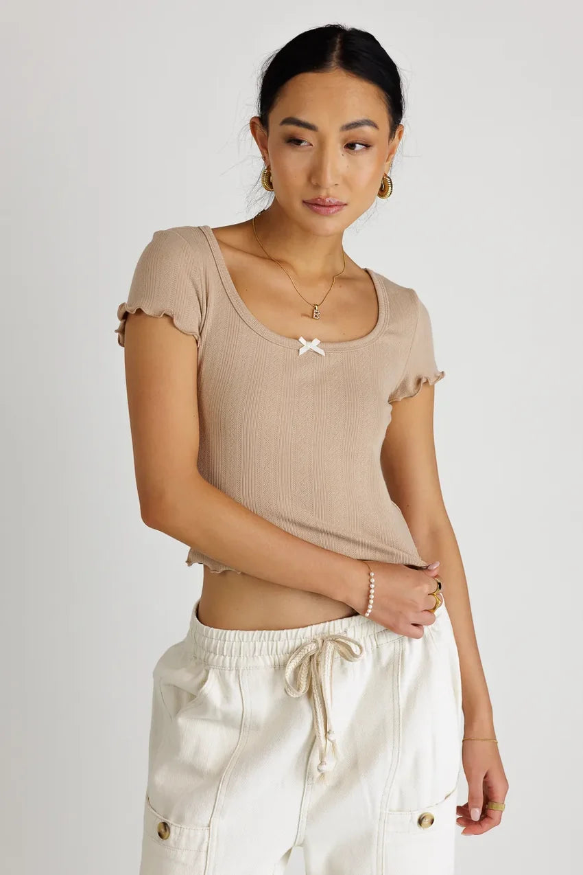 Estella Crop Top in Taupe