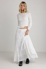 Mauryn Ribbed Top in White
