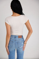Clara Square Neck Bodysuit in Bone