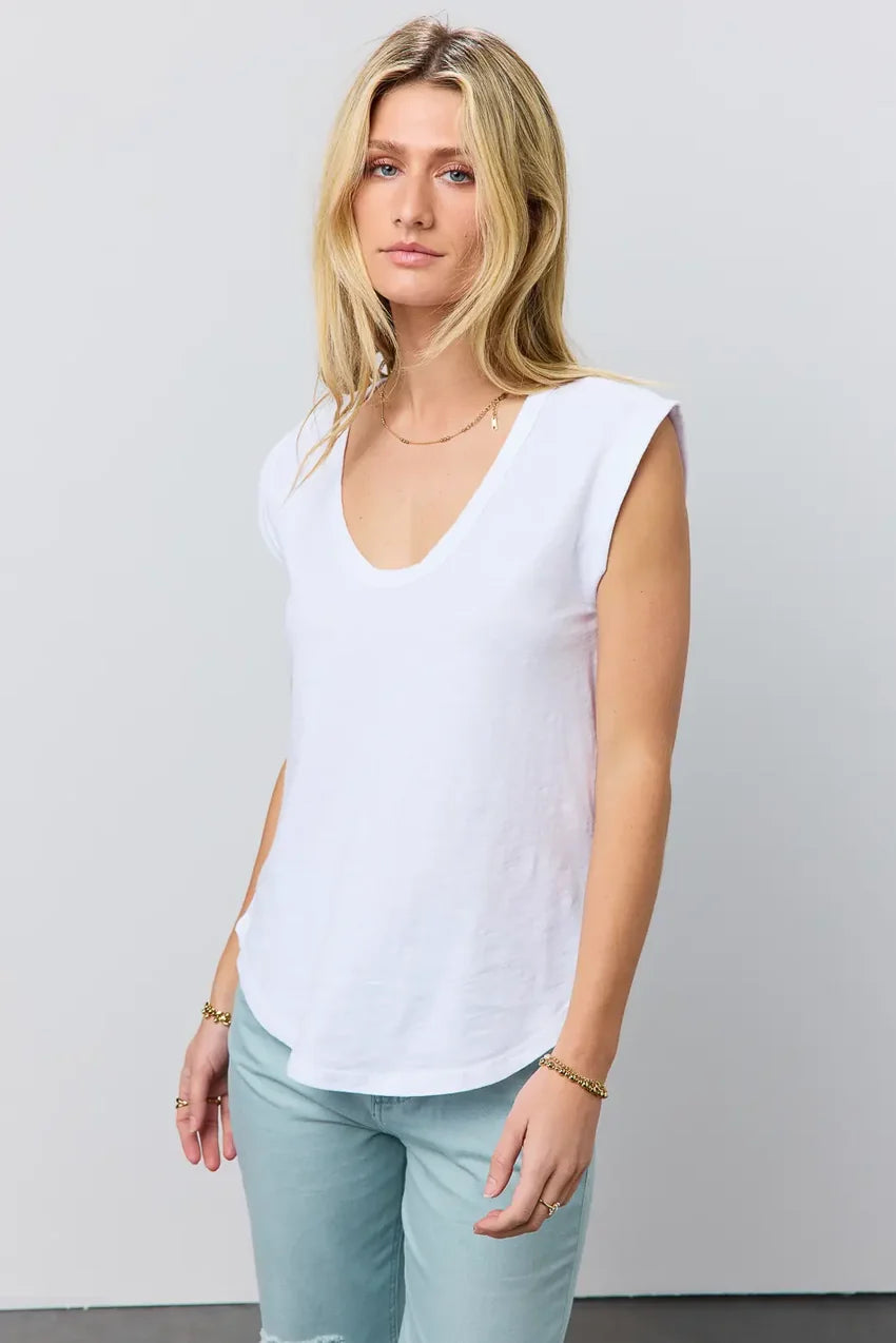 Jaylene Muscle Tee in White