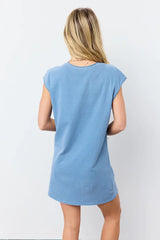 Elena T-Shirt Dress in Blue