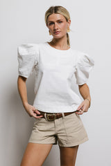 Aubree Denim Top in Cream