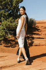 Zarela Ribbed Dress in White