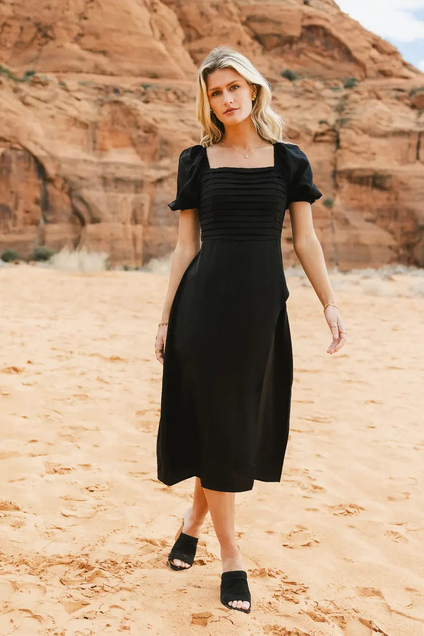 Taja Pleated Midi Dress