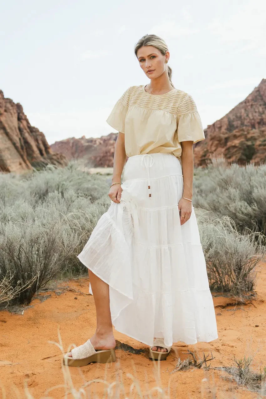 Baylin Tiered Skirt in White