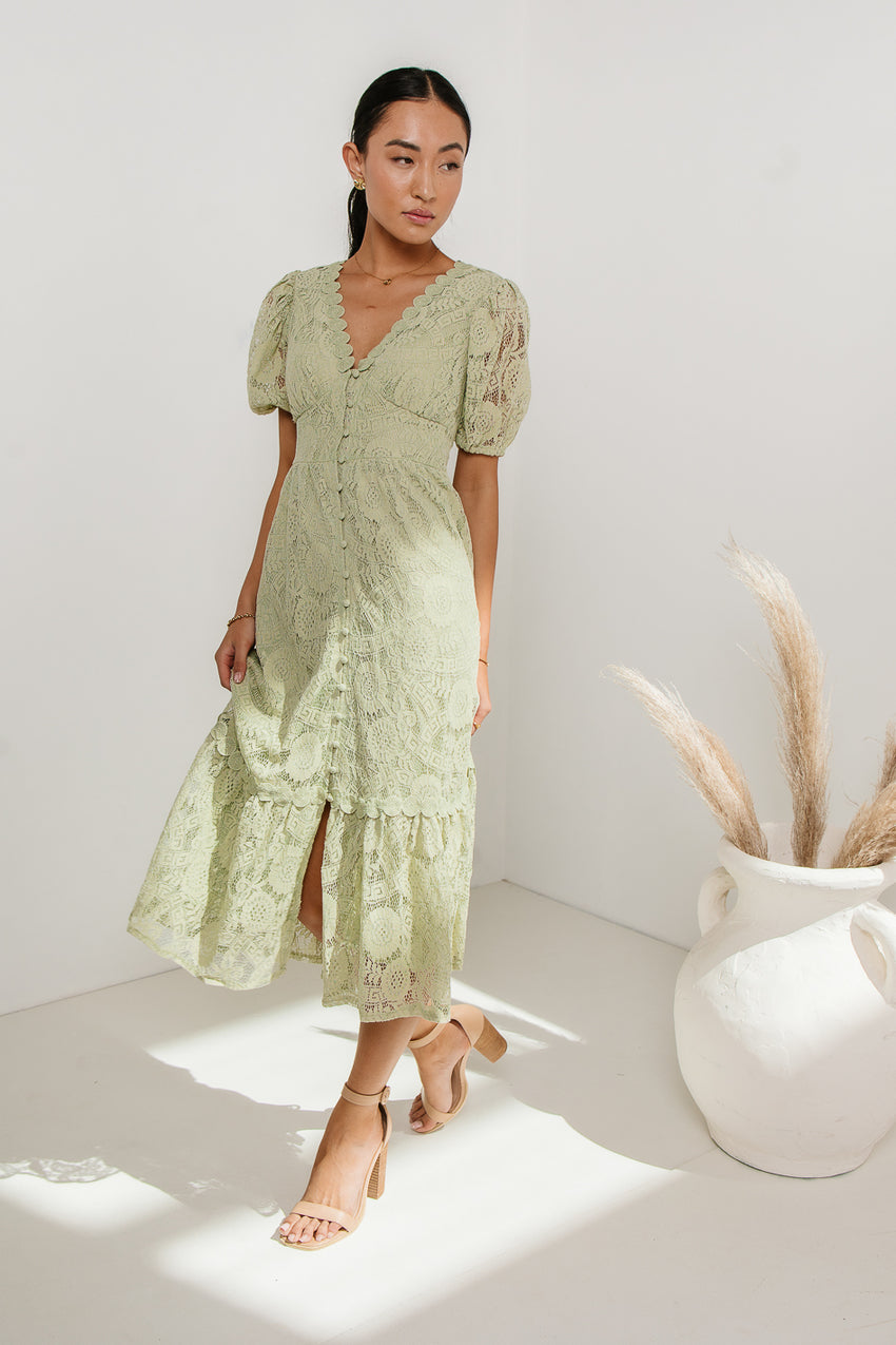 Rowan Lace Dress in Sage
