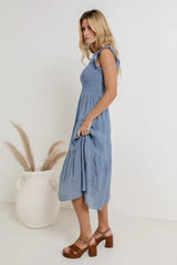 Declan Midi Dress in Blue