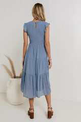 Declan Midi Dress in Blue