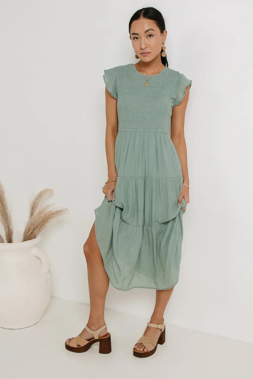 Declan Midi Dress in Sage