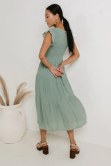 Declan Midi Dress in Sage
