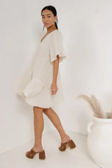 Slow It Down Mini Dress in Cream