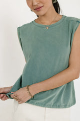 Jax Drawstring Tee in Teal