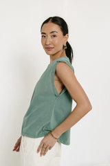Jax Drawstring Tee in Teal