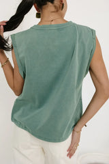 Jax Drawstring Tee in Teal