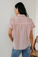 Wilma Woven Top in Pink