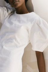 Campbell Denim Dress in Cream