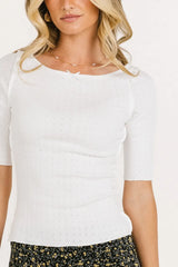 Kippin Fitted Top in White