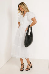 Padme Mesh Midi Dress in White