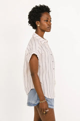 Topanga Striped Button Up in Pink