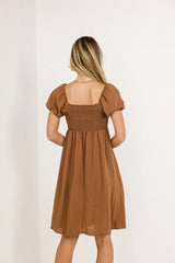 Reno Twist Dress in Brown