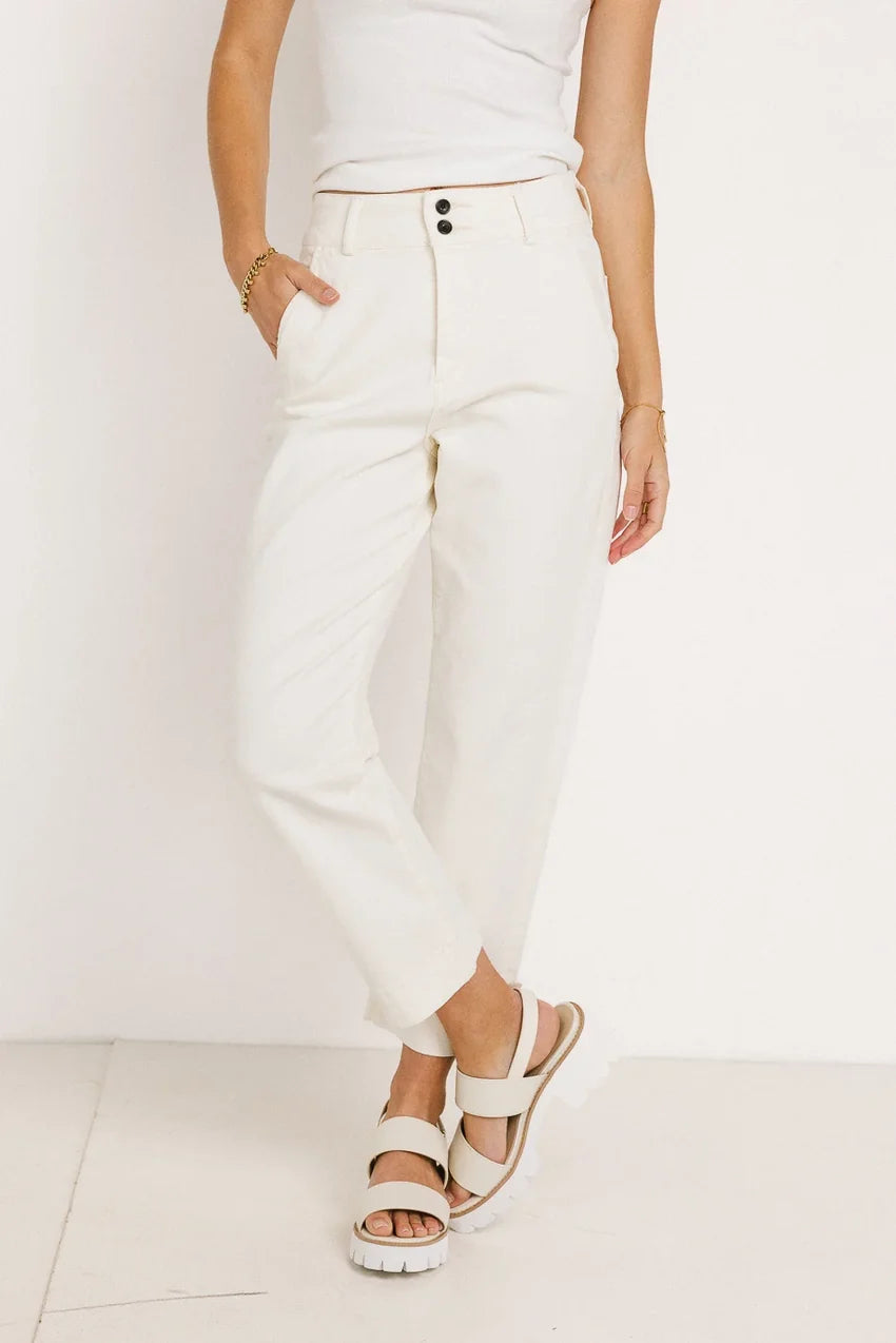 Bella Straight Leg Jeans in Cream