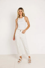 Bella Straight Leg Jeans in Cream