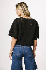Suzie Crocheted Top in Black