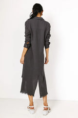 Winnie Button Up Dress in Charcoal