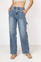 Imani Straight Leg Utility Jeans