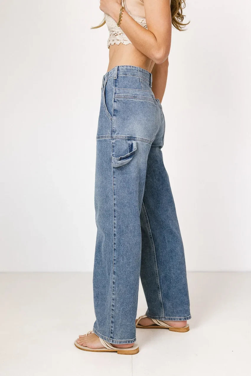 Imani Straight Leg Utility Jeans