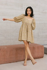 Salem Floral Mini Dress in Mustard