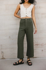 Sadie Wide Leg Pants in Olive